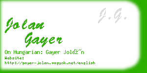 jolan gayer business card